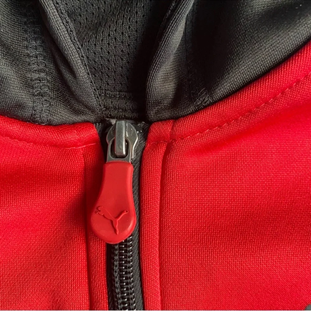 PUMA Red/Black Zip Up Hoodie Sweatshirt Boys Jacket